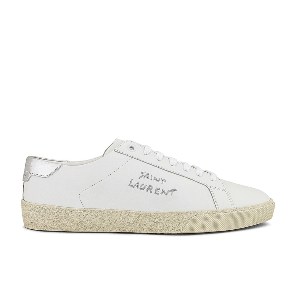 SAINT LAURENT sneaker in white and silver